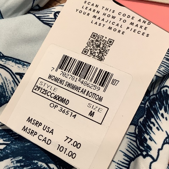 Maaji Calla Lilly Romania Side Tie Reversible Bikini Bottom - Picture 9 of 10